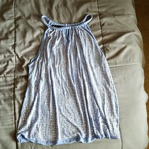 Blue rhinestone top